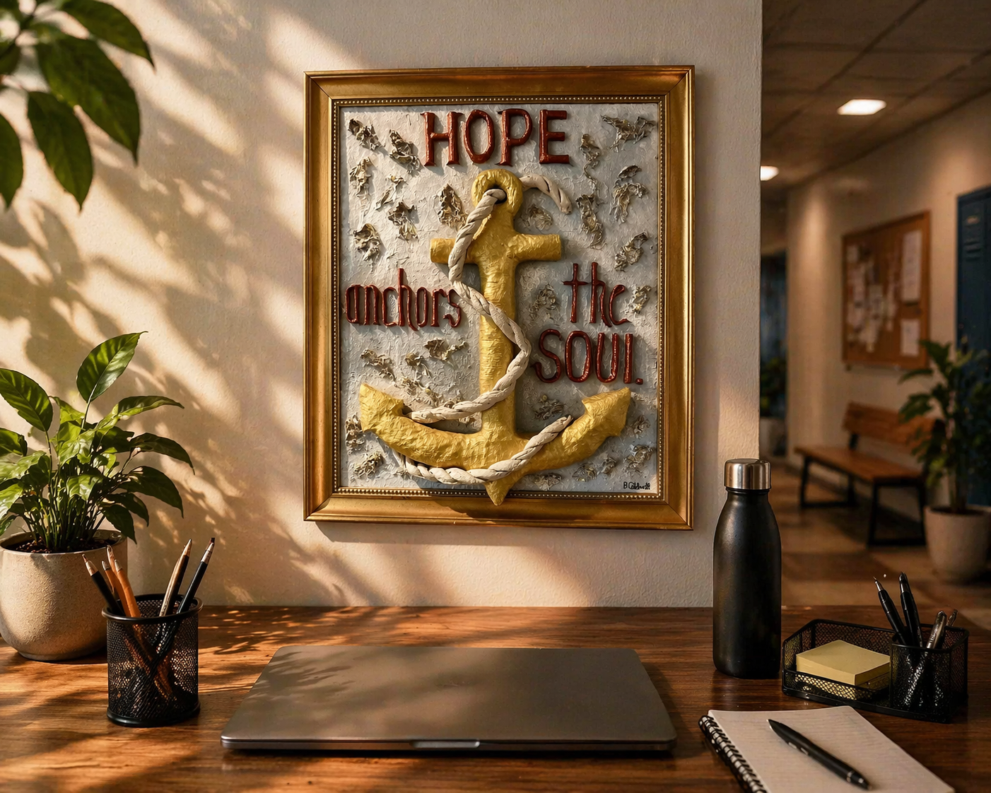 Hope Anchors The Soul- 3D Sculpted Art